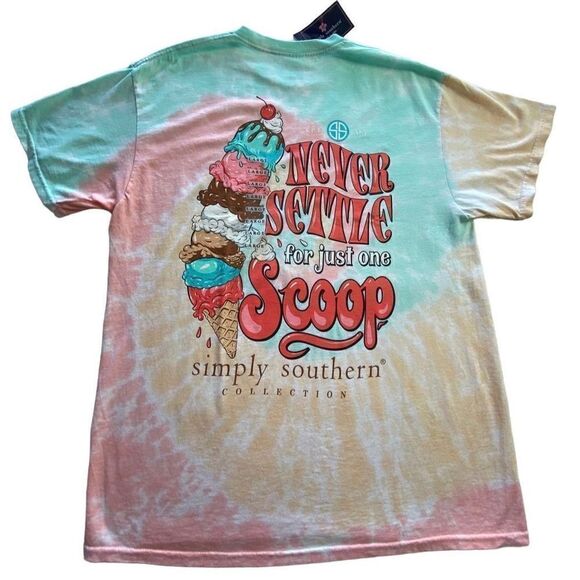 Simply Southern Juniors LARGE Never Settle T-Shirt - Picture 1 of 9
